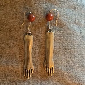 silver EARRINGS long ARM & HAND